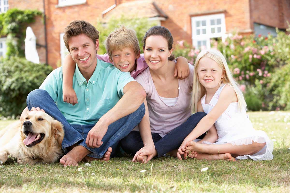 Family at home in Australia