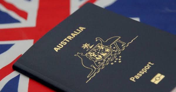 Australian flag and passport